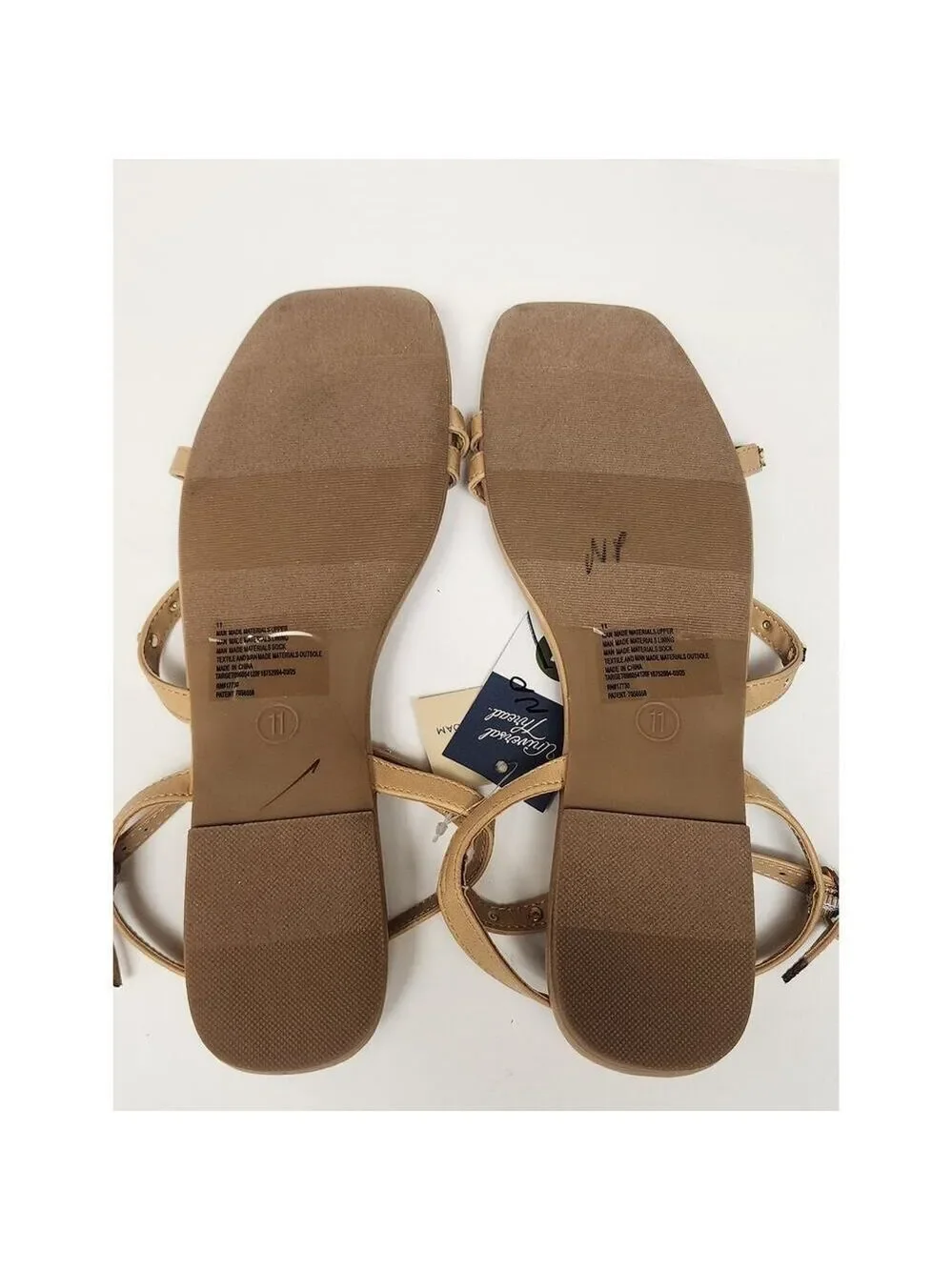 Universal Thread Women's Tan Florence Embellished Ankle Strap Sandals Size 11